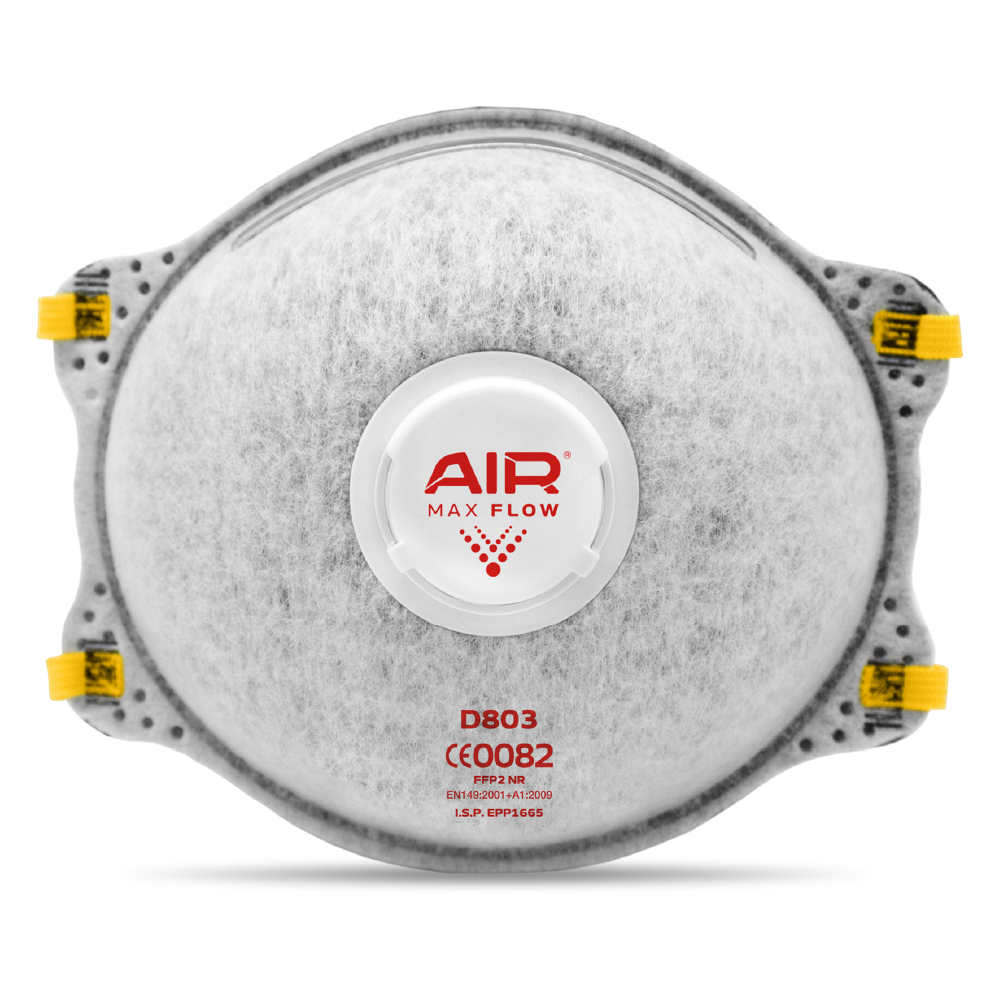 RESPIRADOR DESCARTABLE AIR D803 FFP2 NR, CON VÁLVULA, ALIVIO VAPORES ORGÁNICOS (GEN III)